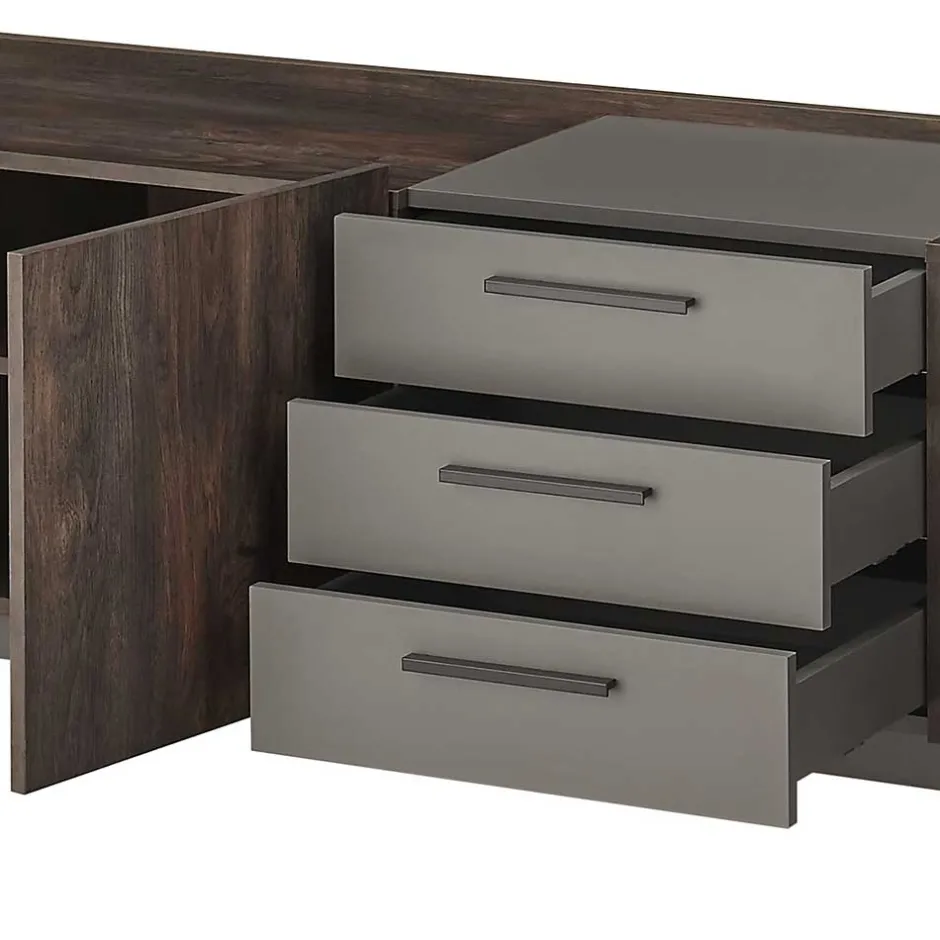 Wohnen TV Kommode und Hängeschränke Set - Mundo (dreiteilig)