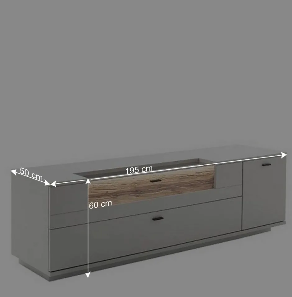 Wohnen TV Lowboard & Vitrine & Wandboard Set - Apulco (dreiteilig)