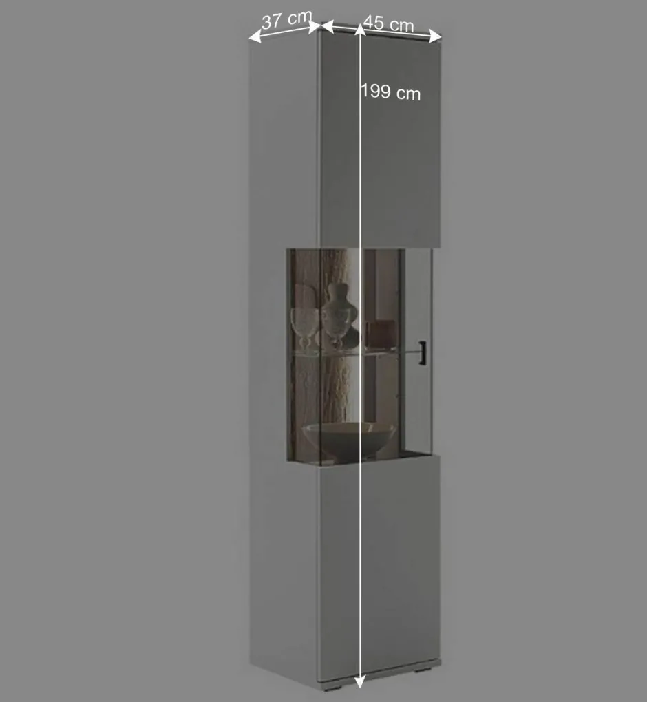 Wohnen TV Lowboard & Vitrine & Wandboard Set - Apulco (dreiteilig)