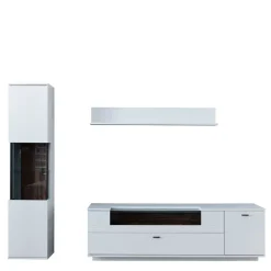 Wohnen TV Lowboard & Vitrine & Wandboard Set - Apulco (dreiteilig)