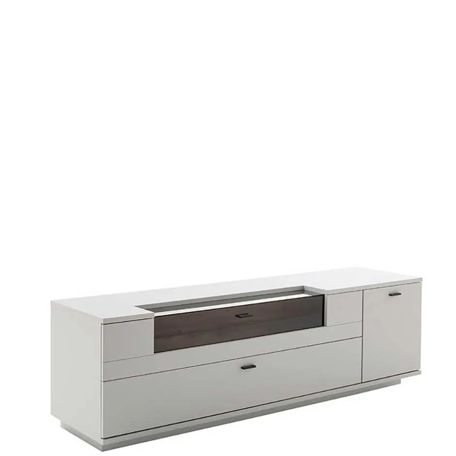 Wohnen TV Lowboard & Vitrine & Wandboard Set - Apulco (dreiteilig)