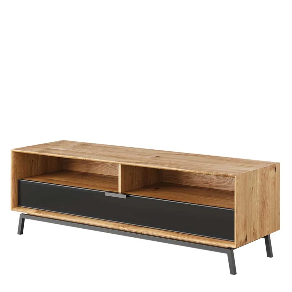 Wohnen TV Lowboard aus Eiche und Metall - Fabiella