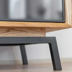 Wohnen TV Lowboard aus Eiche und Metall - Fabiella