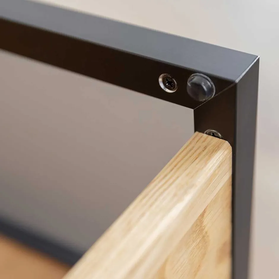 Wohnen TV Lowboard aus Eiche und Metall - Fabiella