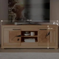 Wohnen TV Lowboard aus geöltem Kernbuche Holz - Sarosca