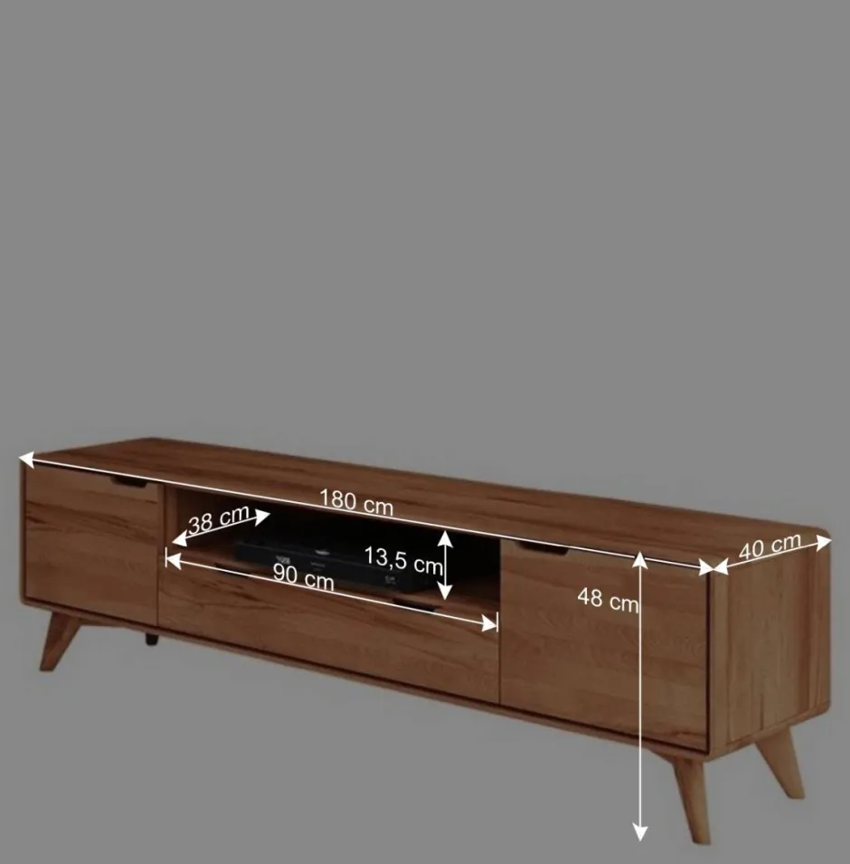 Wohnen TV Lowboard aus Kernbuche Massivholz geölt - Junola I