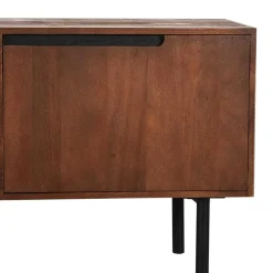 Wohnen TV Lowboard aus Mangoholz in Dunkelbraun - Enija