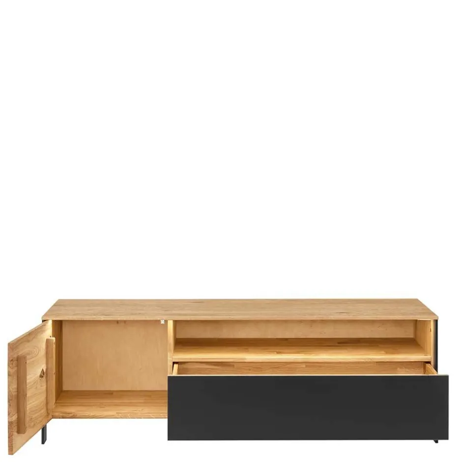 Wohnen TV Lowboard aus Wildeiche massiv mit LED - Viligrana