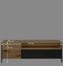 Wohnen TV Lowboard aus Wildeiche massiv mit LED - Viligrana