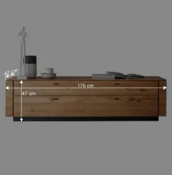 Wohnen TV Lowboard aus Wildeiche mit Metallgriffen - Dump