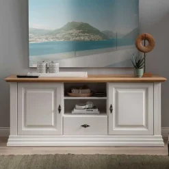 Wohnen TV Lowboard im Landhaus Style 157x67x45 cm - Henry