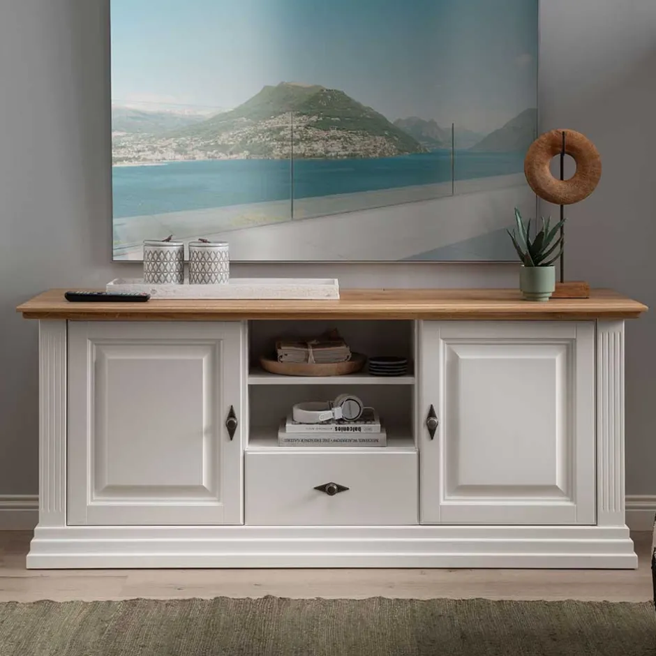 Wohnen TV Lowboard im Landhaus Style 157x67x45 cm - Henry