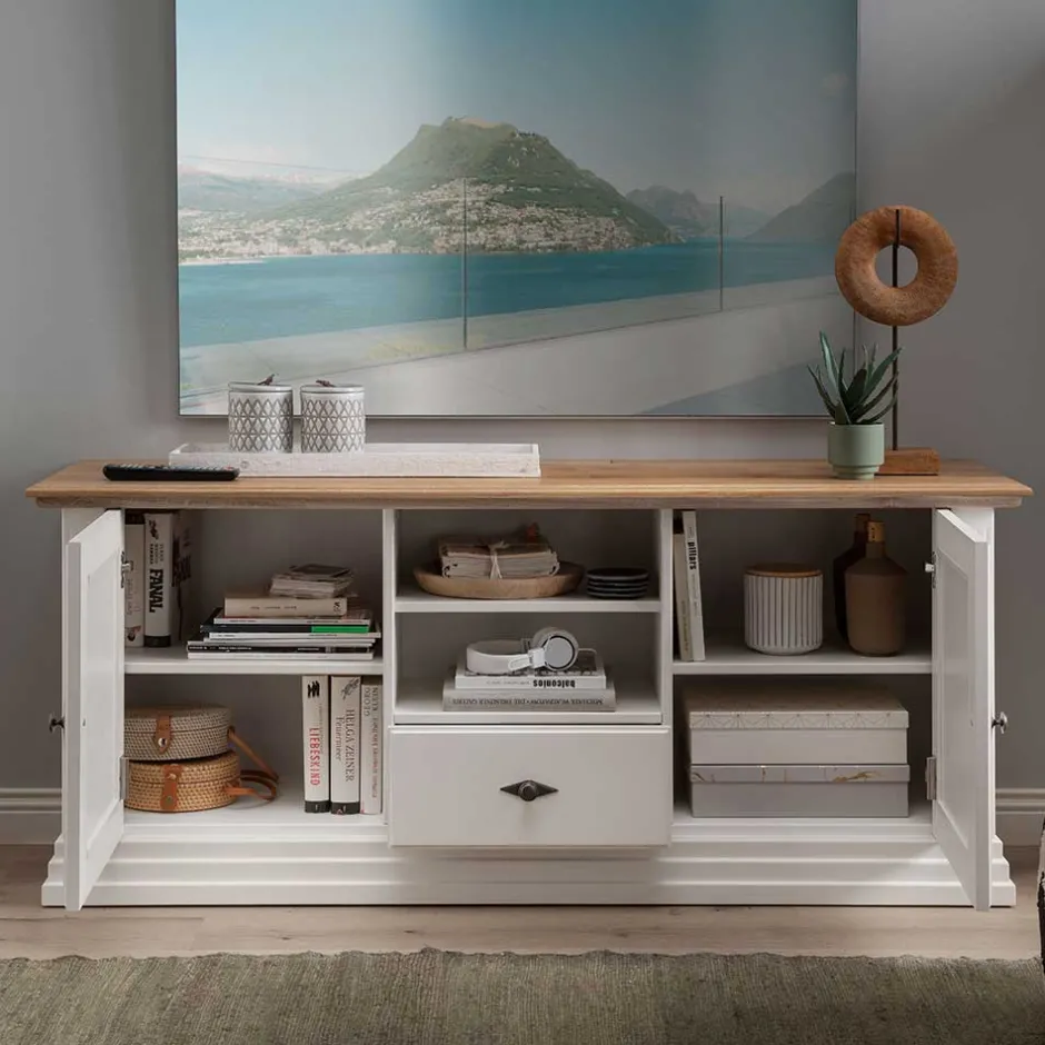 Wohnen TV Lowboard im Landhaus Style 157x67x45 cm - Henry