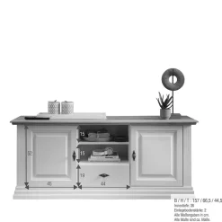 Wohnen TV Lowboard im Landhaus Style 157x67x45 cm - Henry
