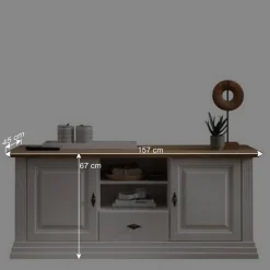 Wohnen TV Lowboard im Landhaus Style 157x67x45 cm - Henry