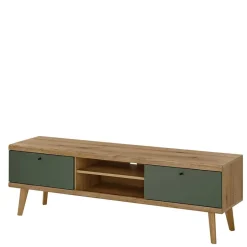 TV Lowboard in Graugrün und Wildeiche - Oliva^Wohnen Discount