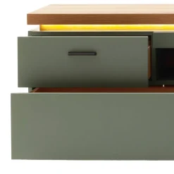 TV Lowboard in Graugrün und Eiche - Kwin^Wohnen Online