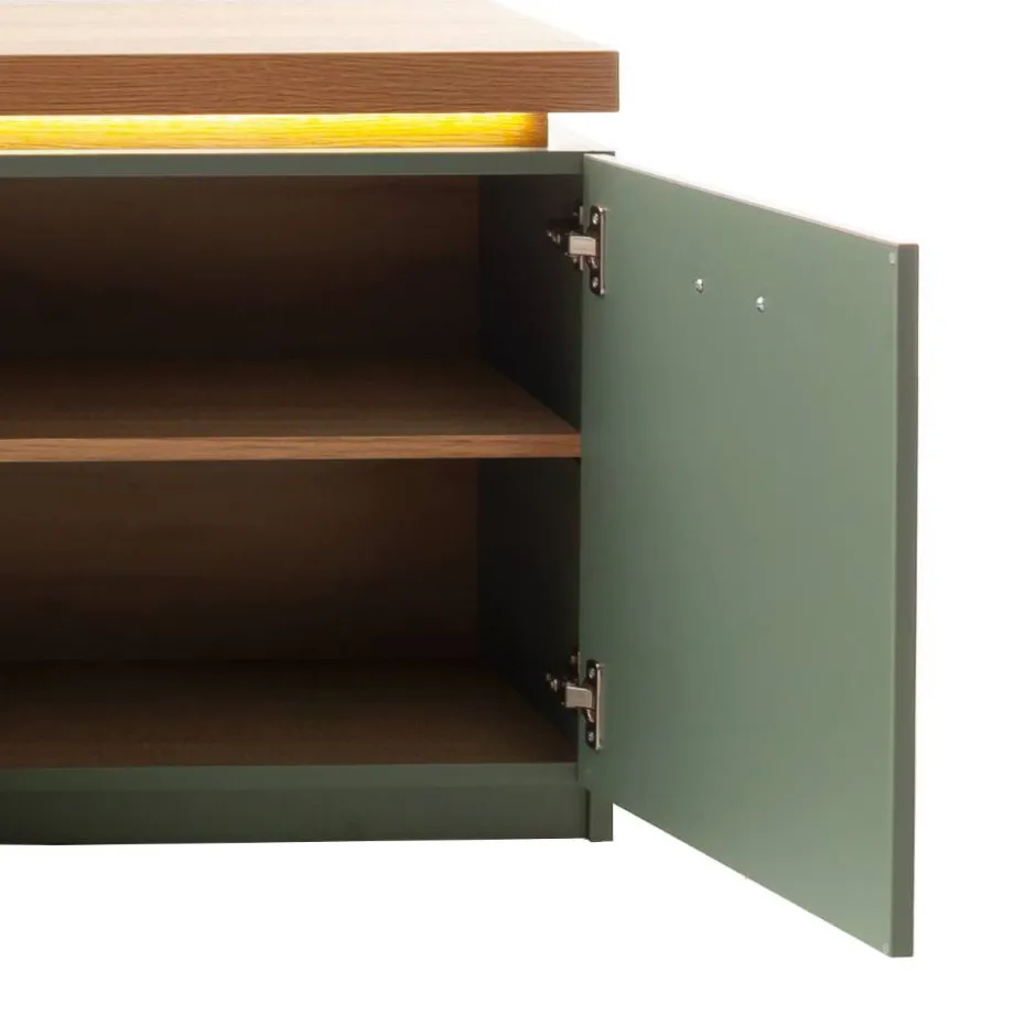 TV Lowboard in Graugrün und Eiche - Kwin^Wohnen Online