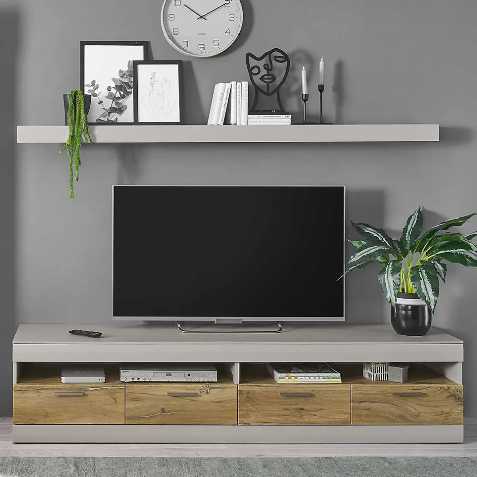 TV Lowboard in Hellgrau & Zinneiche NB - Lioscas^Wohnen Best