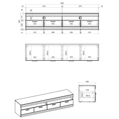 TV Lowboard in Hellgrau & Zinneiche NB - Lioscas^Wohnen Best