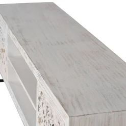 TV Lowboard in Mangoholz White Wash - Fudorus^Wohnen Discount