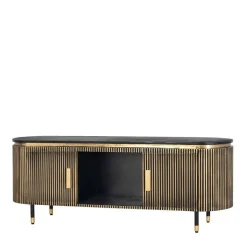 TV Lowboard in Schwarz mit Bronze - Hayato^Wohnen Online