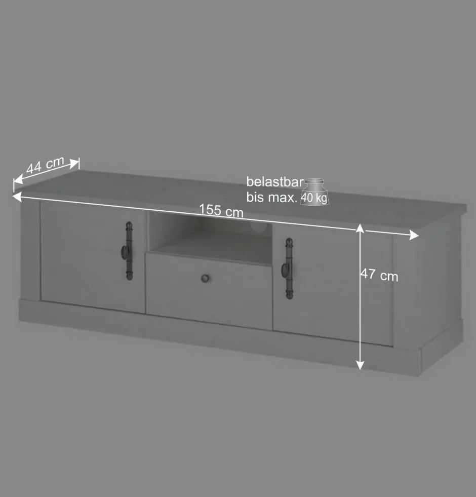 TV Lowboard in weißer Holzoptik Pinie - Liancos^Wohnen Best