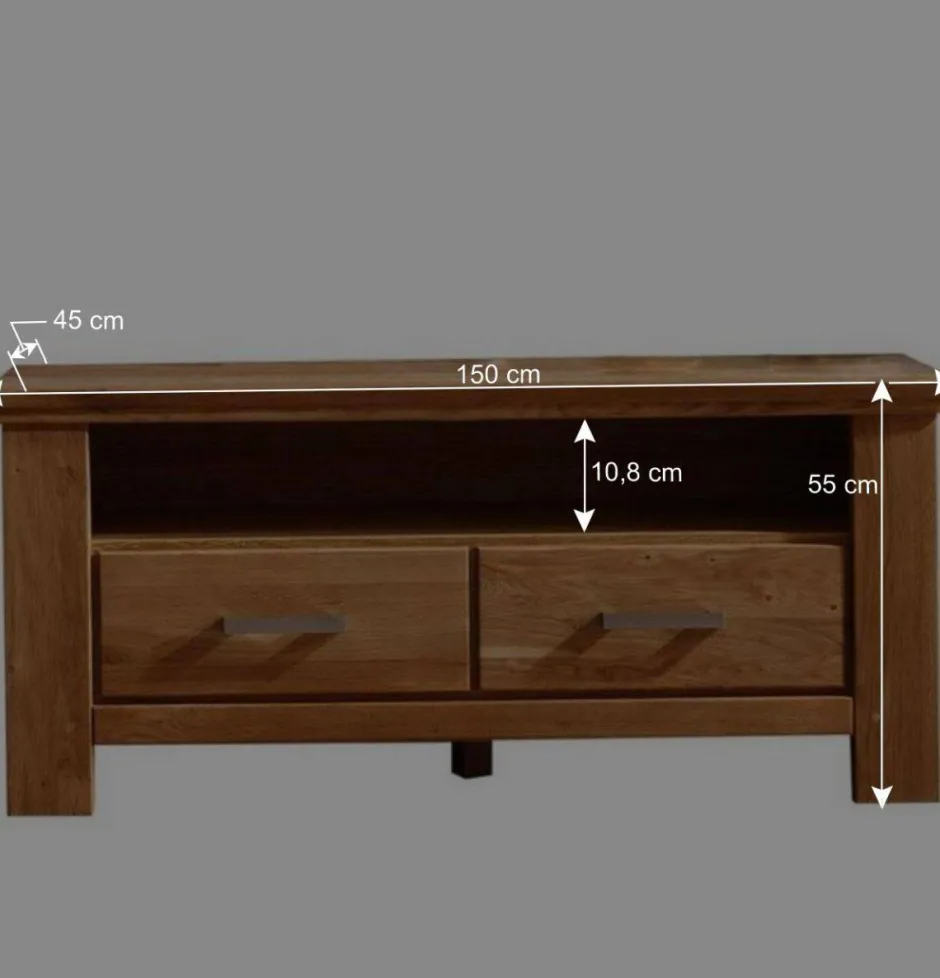 Wohnen TV Lowboard Ladressa aus Wildeiche geölt und gewachst