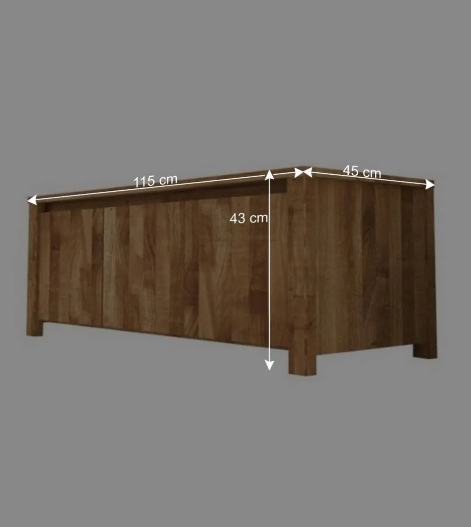 Wohnen TV Lowboard Nadalia aus Wildeiche Massivholz