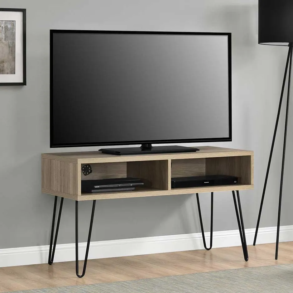 TV Regal in Eiche Holzoptik & Schwarz - Esberg^Wohnen Online