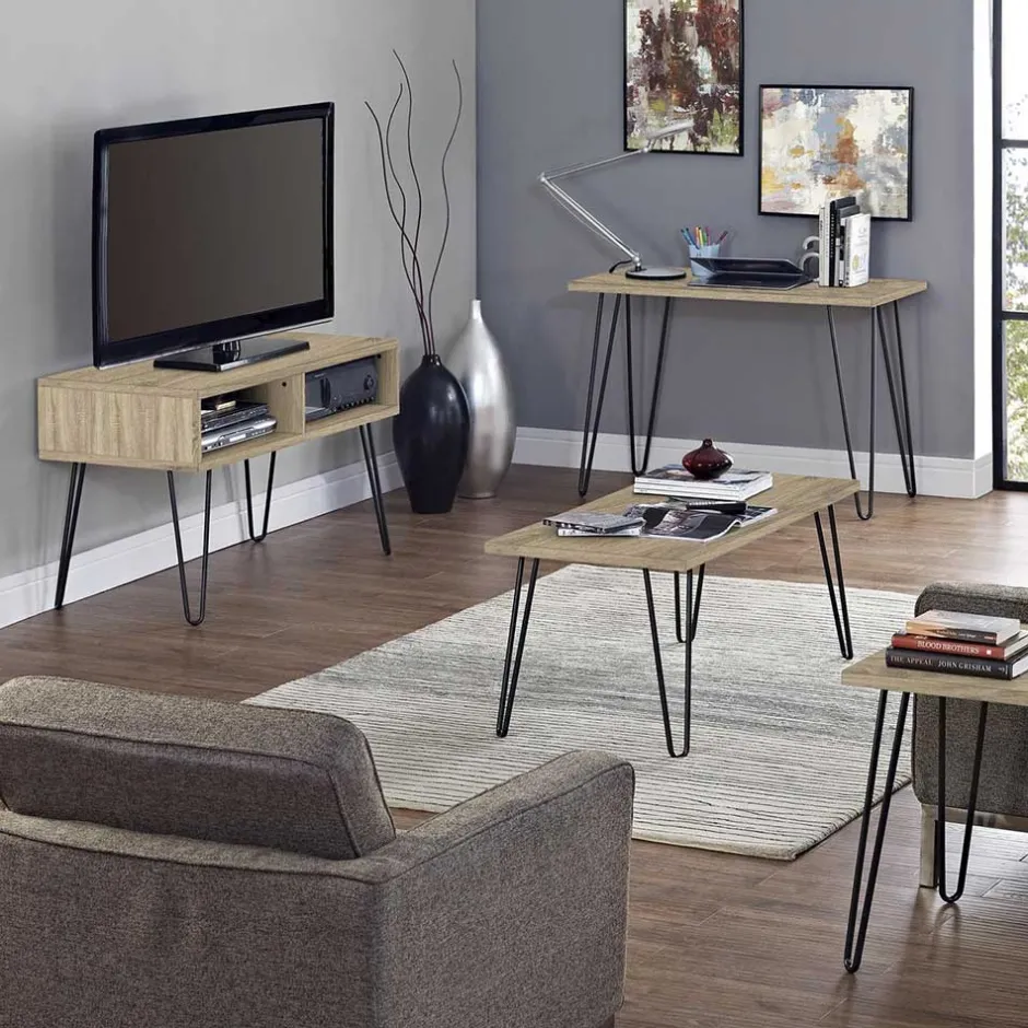 TV Regal in Eiche Holzoptik & Schwarz - Esberg^Wohnen Online