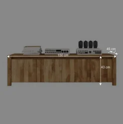 Wohnen TV Sideboard Nadalia aus Wildeiche Massivholz