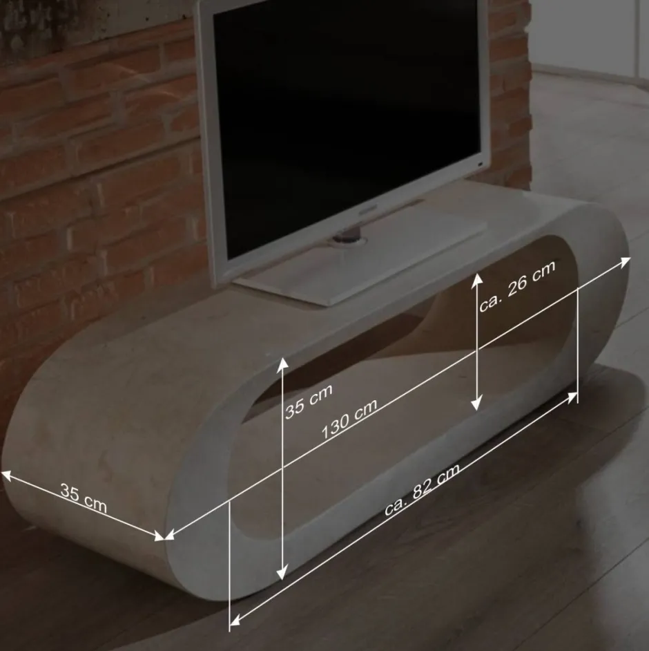 Wohnen TV Tisch Filicudia in Creme Weiß