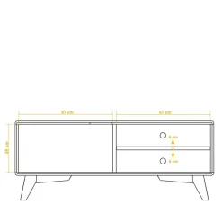 TV Tisch mit Tür & Fächern aus Kernbuche - Junola^Wohnen Online