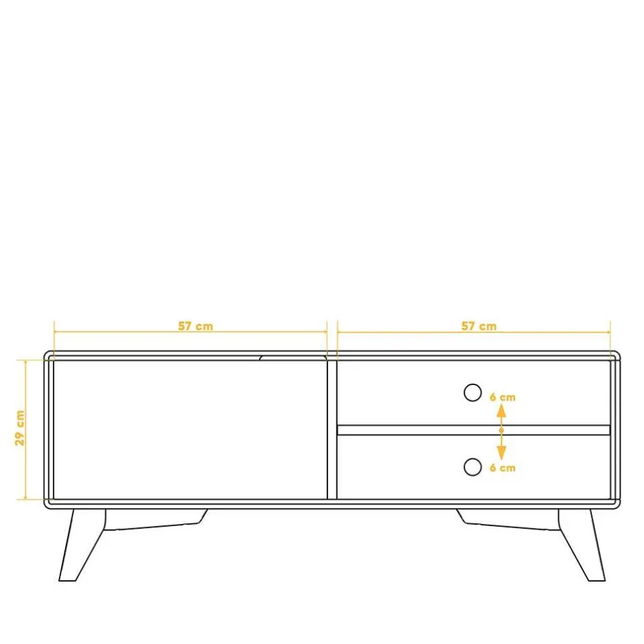 TV Tisch mit Tür & Fächern aus Kernbuche - Junola^Wohnen Online