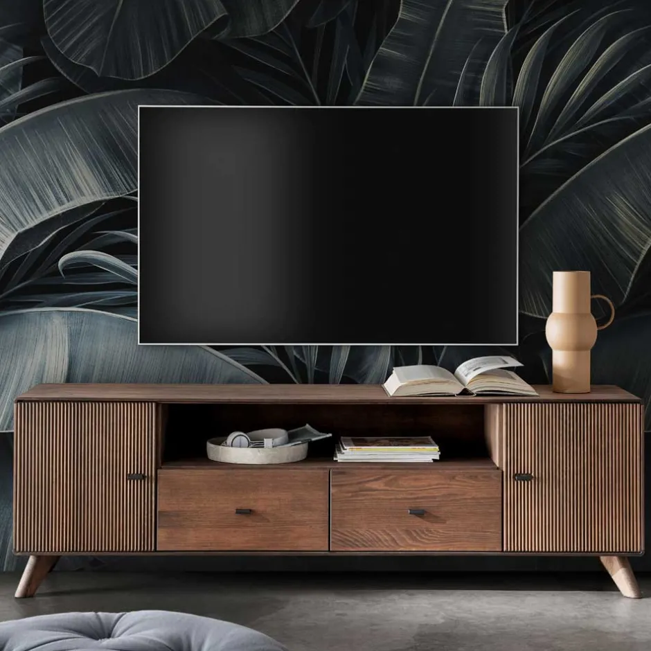 TV Unterschrank aus Kernbuche massiv in Braun - Malawi^Wohnen Hot