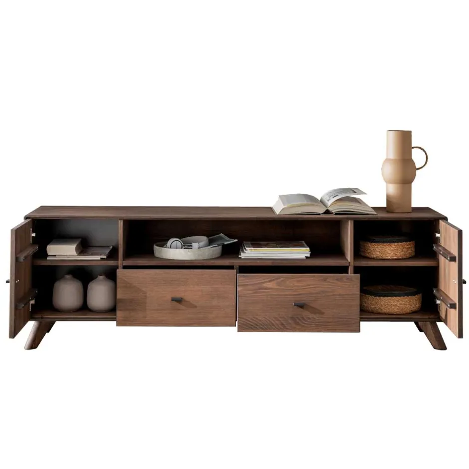 TV Unterschrank aus Kernbuche massiv in Braun - Malawi^Wohnen Hot
