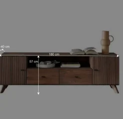 TV Unterschrank aus Kernbuche massiv in Braun - Malawi^Wohnen Hot