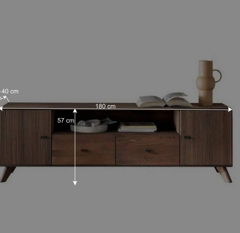 TV Unterschrank aus Kernbuche massiv in Braun - Malawi^Wohnen Hot