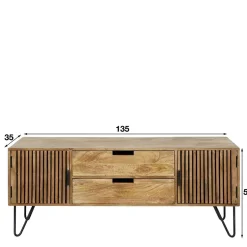 TV Unterschrank aus Mangoholz in Sandfarben - Baina^Wohnen Hot