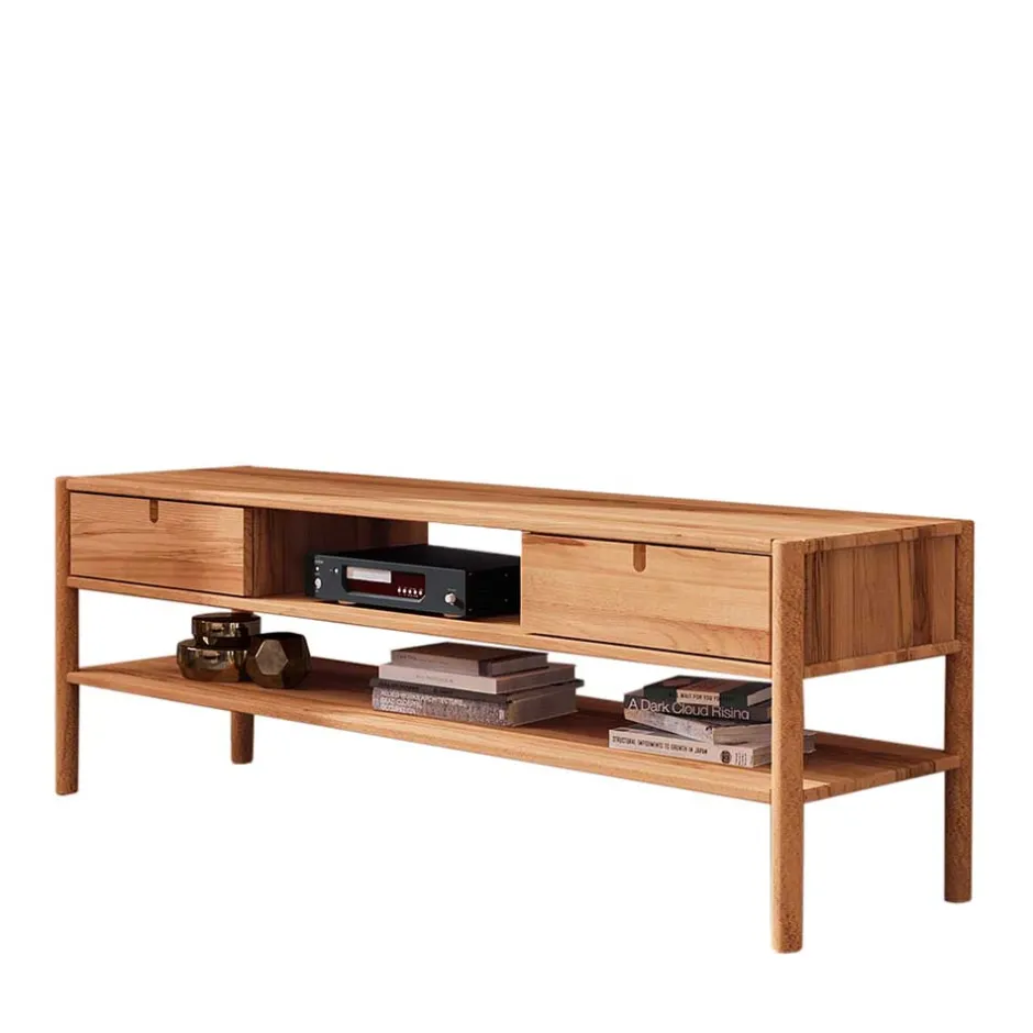 Wohnen TV Unterschrank aus Wildbuche Massivholz - Indrya