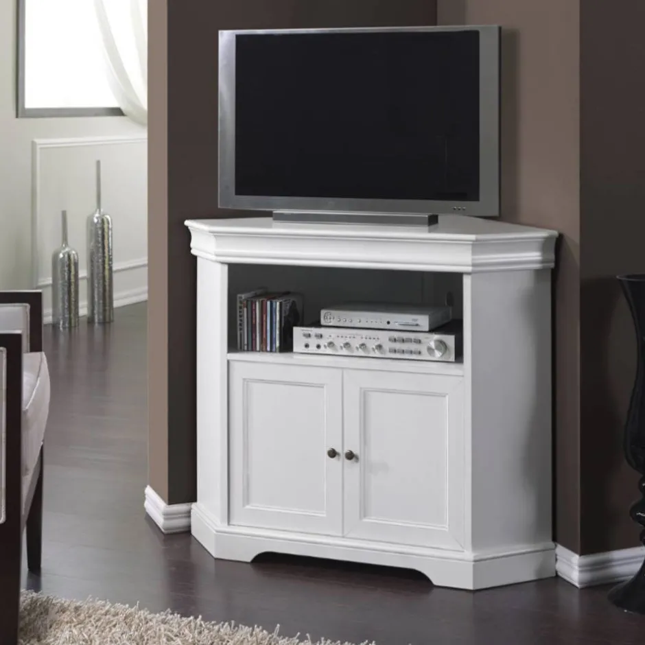 TV Unterschrank für Ecke in Weiß - Zarinas^Wohnen New