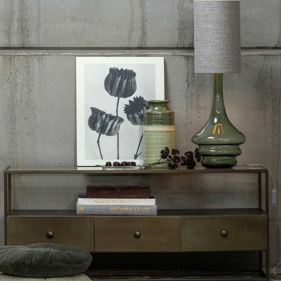 Wohnen TV Unterschrank in Altmessing Metall - Liviano