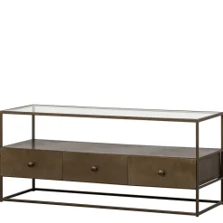 Wohnen TV Unterschrank in Altmessing Metall - Liviano