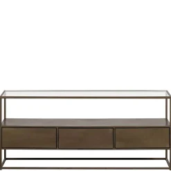 Wohnen TV Unterschrank in Altmessing Metall - Liviano