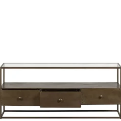 Wohnen TV Unterschrank in Altmessing Metall - Liviano