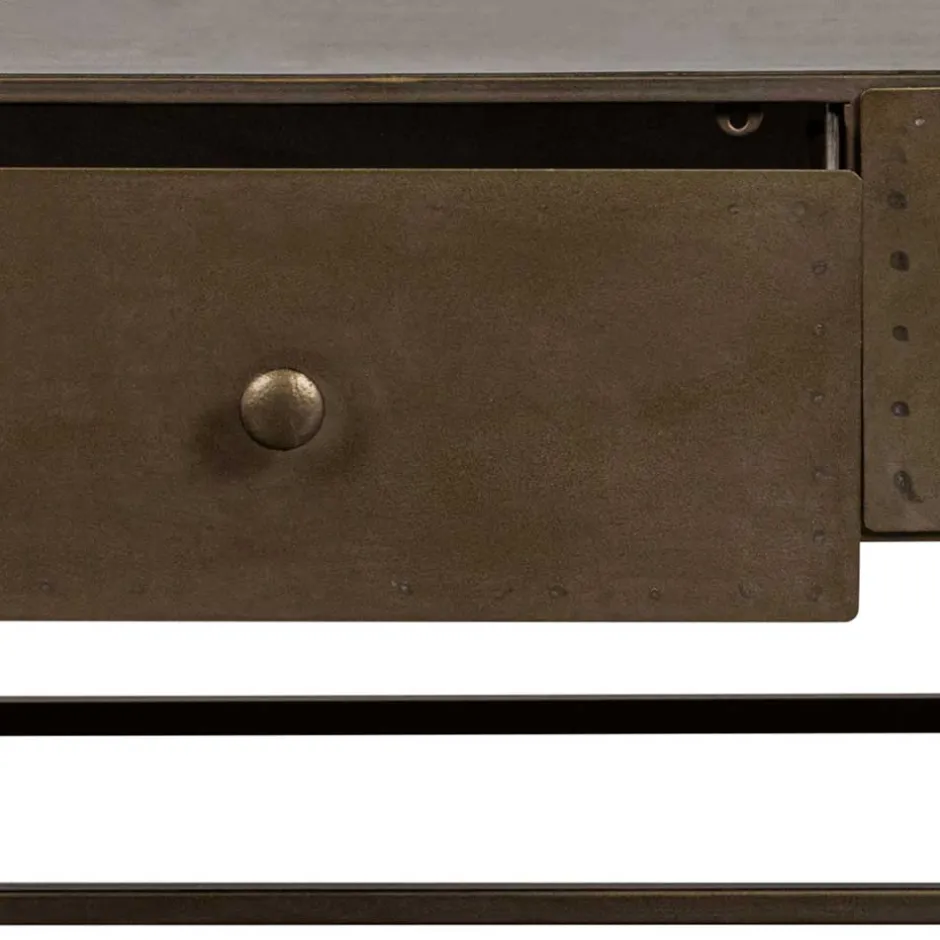 Wohnen TV Unterschrank in Altmessing Metall - Liviano