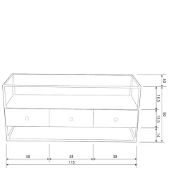 Wohnen TV Unterschrank in Altmessing Metall - Liviano