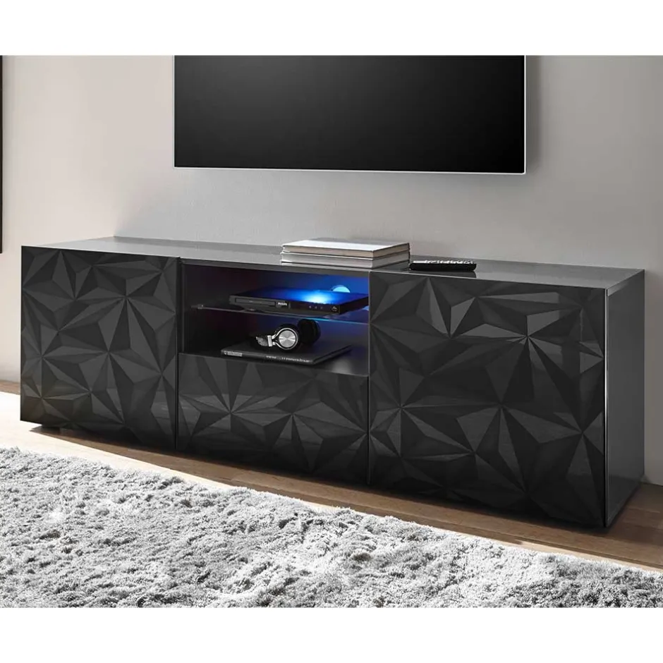 TV Unterschrank in Anthrazit Hochglanz - Kuriasna^Wohnen Outlet