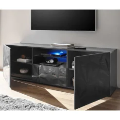 TV Unterschrank in Anthrazit Hochglanz - Kuriasna^Wohnen Outlet